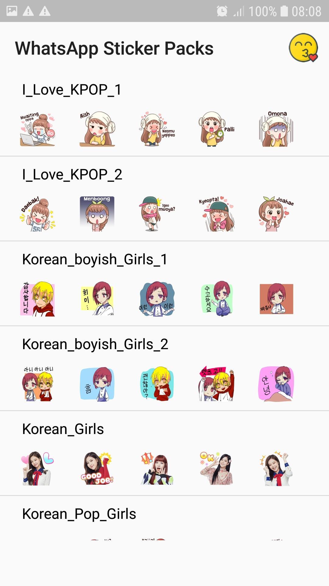 Wastickerapps Korean Idol Theme K Pop Sticker Pack For Android