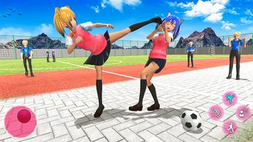 School Life Anime Girl Game 3D poster