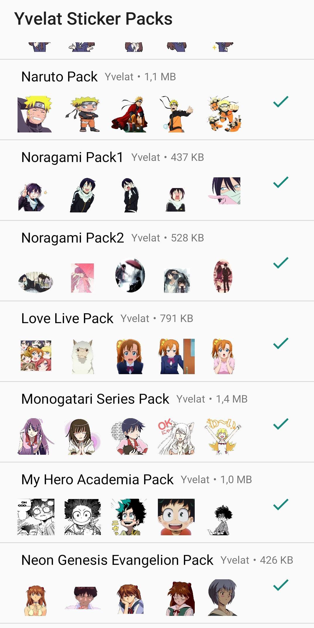  Anime  Stickers  for WhatsApp  by Yvelat for Android APK 
