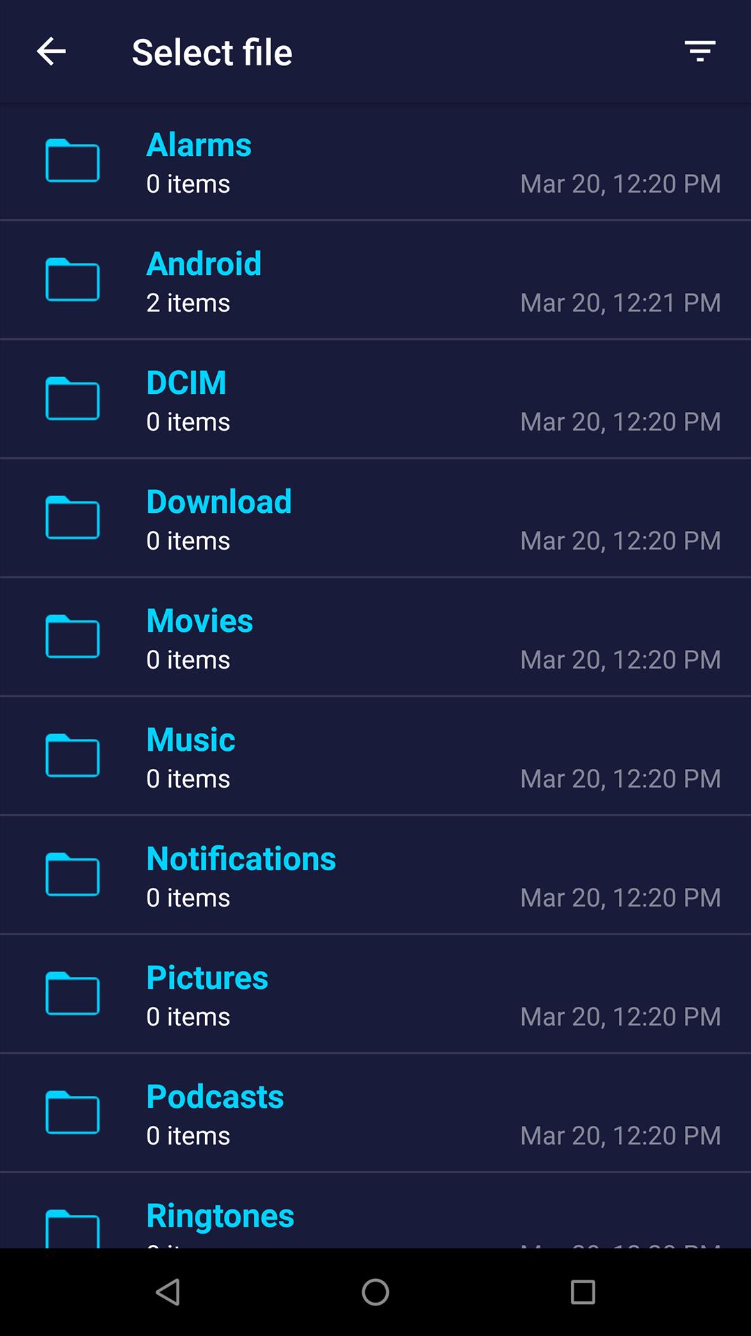 send files phone to tv