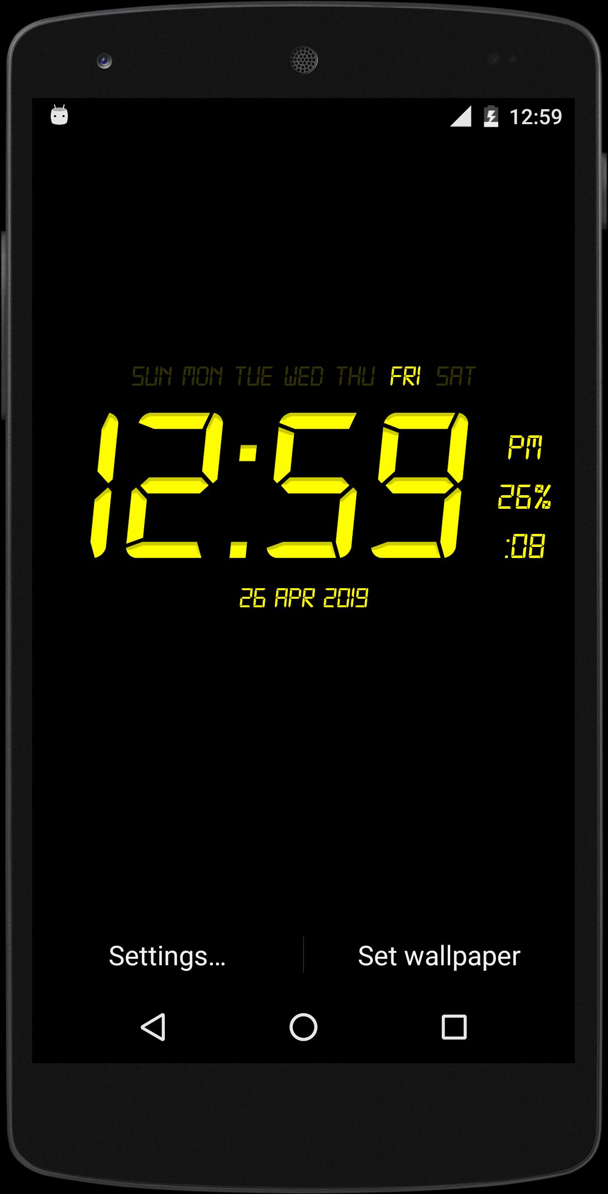 Android 用の デジタル時計ライブ壁紙 Apk をダウンロード