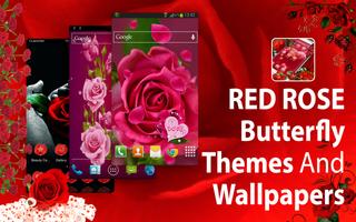 Red Rose Butterfly Plakat