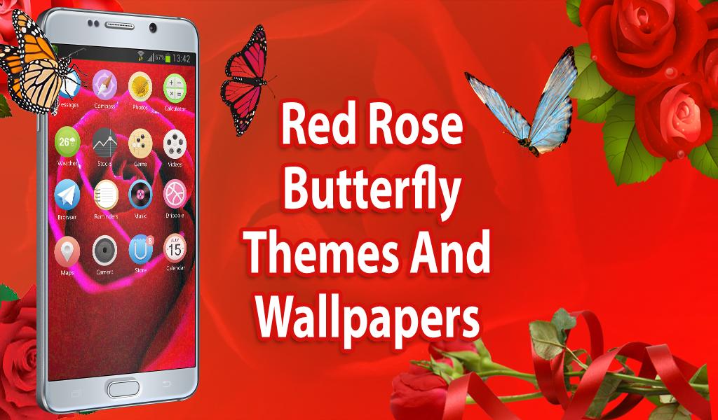 红玫瑰蝴蝶鲜花主题和壁纸安卓下载 安卓版apk 免费下载