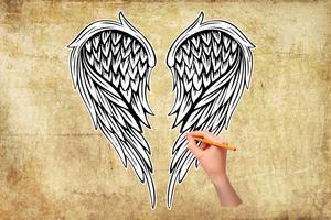 How to draw beautiful wings постер
