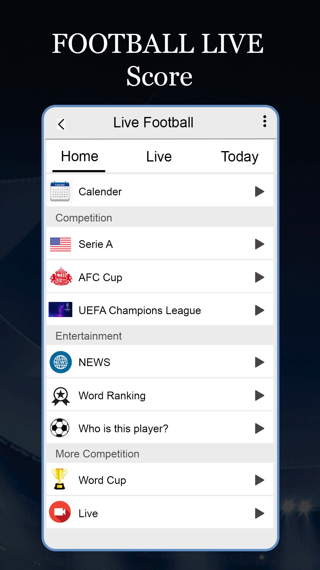 Live Football App Live Score APK do pobrania na Androida