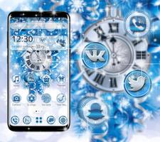 New year clock theme poster
