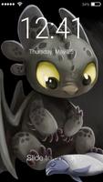 Little Dragon Cute Toothless Carton Screen Lock Affiche