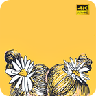 papel tapiz amarillo Aesthetic 4K icono