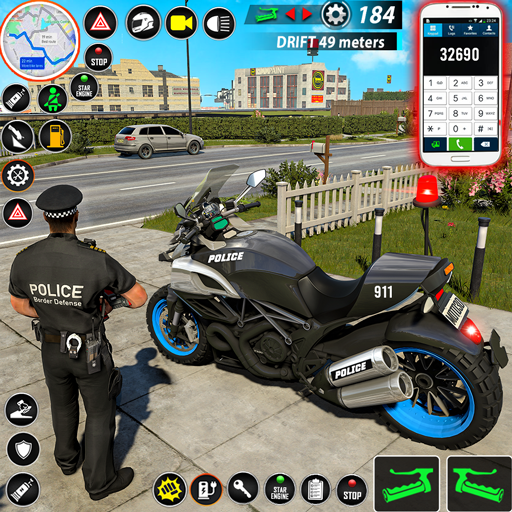 警察摩托自行車追逐–模擬器遊戲