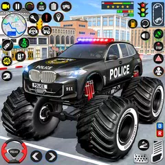 警察のモンスタートラックの車のゲーム アプリダウンロード