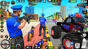 Poster Police Monster Truck Car Games