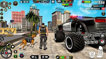 Police Monster Truck Car Games Affiche