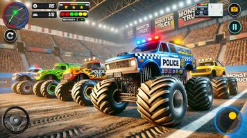 警察のモンスタートラックの車のゲーム スクリーンショット 3
