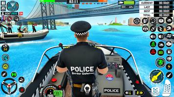 Police Boat Chase Crime Games Affiche