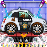 Poste de service de lavage de voiture de police icône
