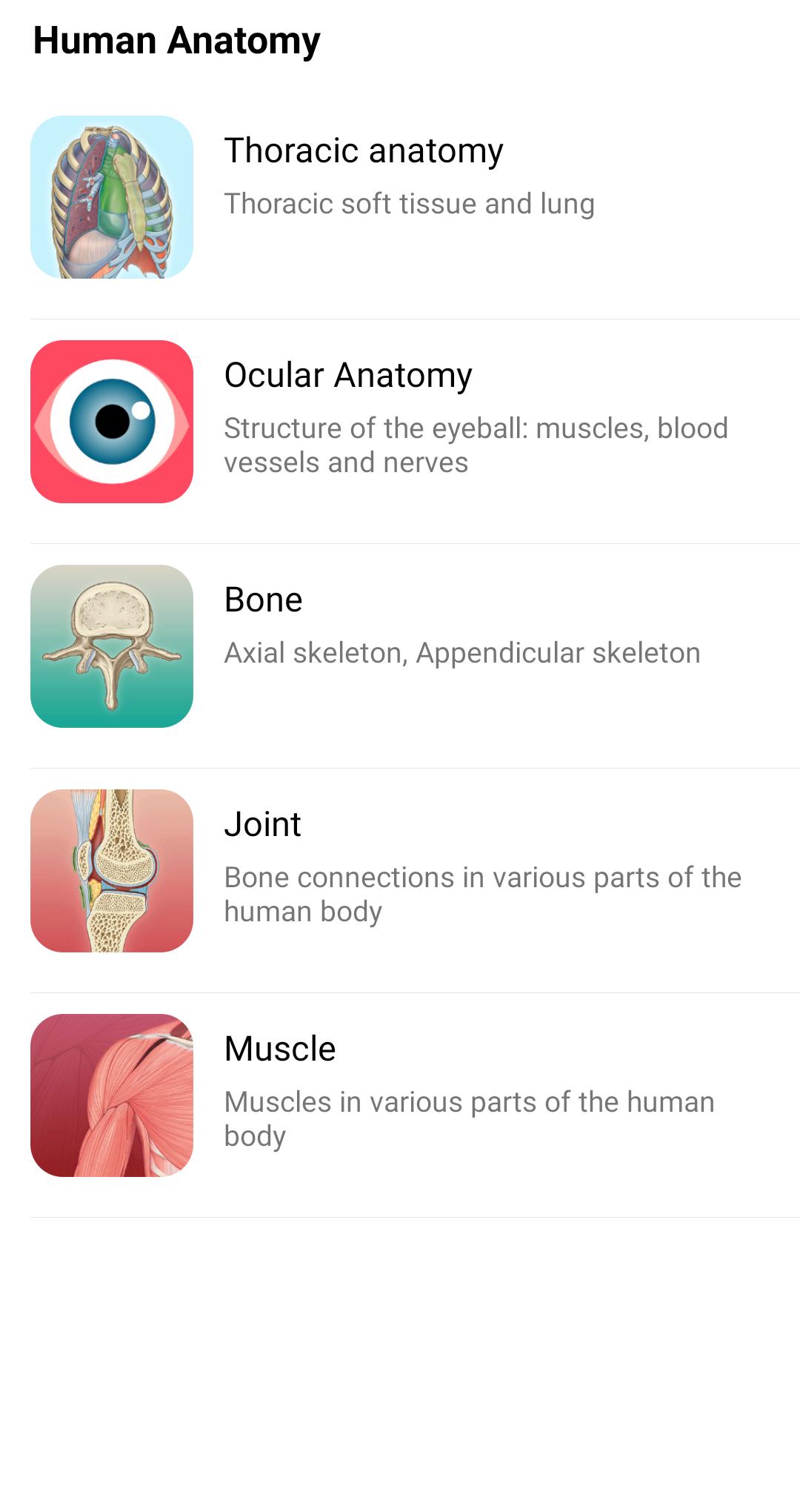 Systematic & Sectional anatomy APK สำหรับ Android Biology Diagrams
