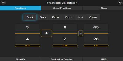Fractions Calculator পোস্টার