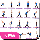 Yoga poses and steps آئیکن