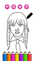 Wednesday Addams Coloring Page capture d'écran 2