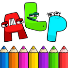 colorear y dibujar el alfabeto icono