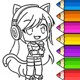 Gacha coloring draw pages book