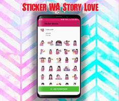 Story Love Sticker WA Affiche