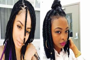 Black Girl Braids Hairstyle Affiche