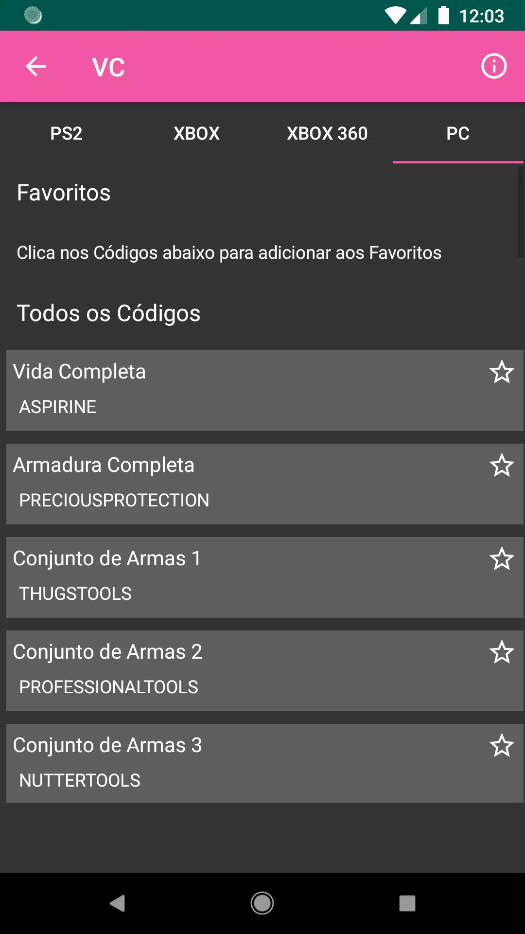 Download do APK de Cheat Codes for Games (Códigos para Android