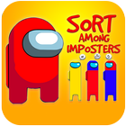 Sort Among Imposters - Red Imposter puzzle game icône