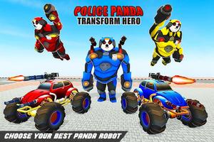 Flying Police Panda Transform Robot Shooting Game Affiche