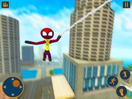 Flying Spider Stickman Hero 3D capture d'écran 3