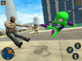 Flying Spider Stickman Hero 3D captura de pantalla 1