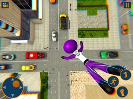 Flying Spider Stickman Hero 3D captura de pantalla 2