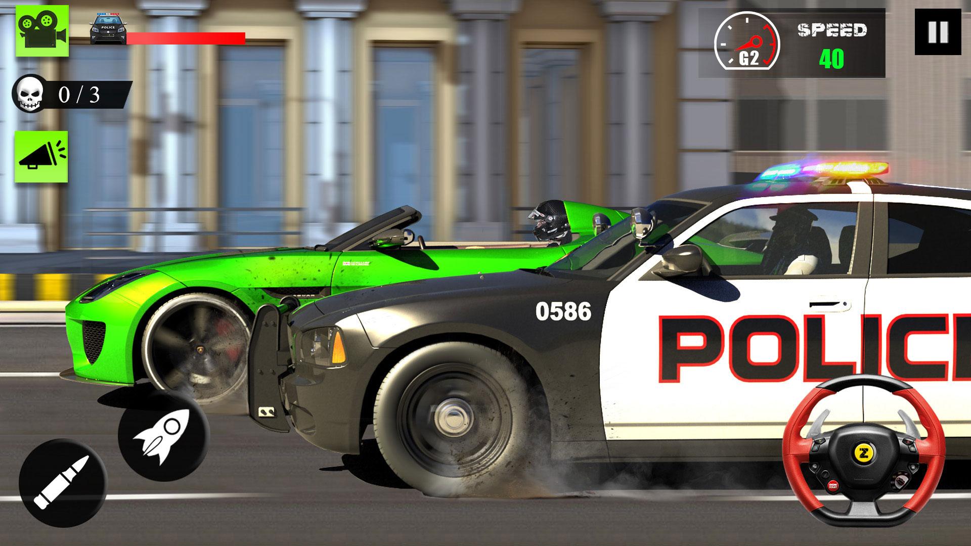 Полицейская машина догоняет машину. Игра про побег от полиции на машине.