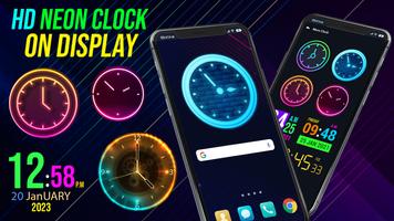 Digital Clock Neon Wallpapers poster