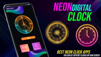 Digital Clock Neon Wallpapers screenshot 2