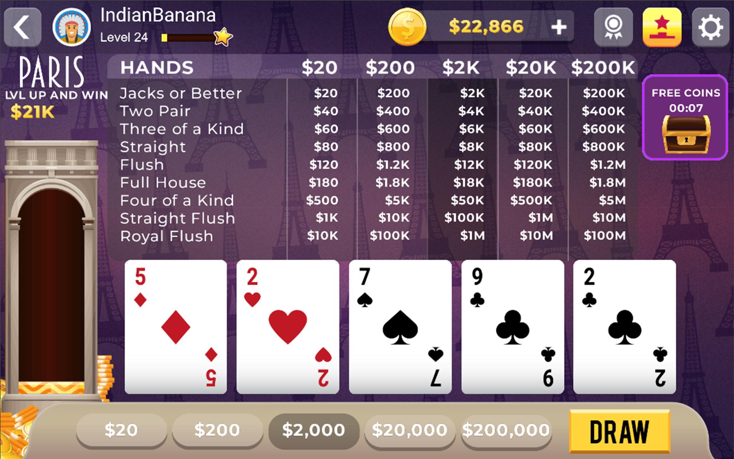 Jacks or Better – Free Online Video Poker Game pour Android - Téléchargez  l'APK