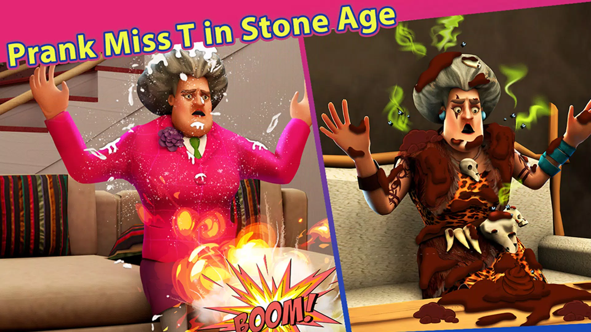 Scary Teacher 3D Vs Scary Teacher Stone Age Vs Scary Teacher With