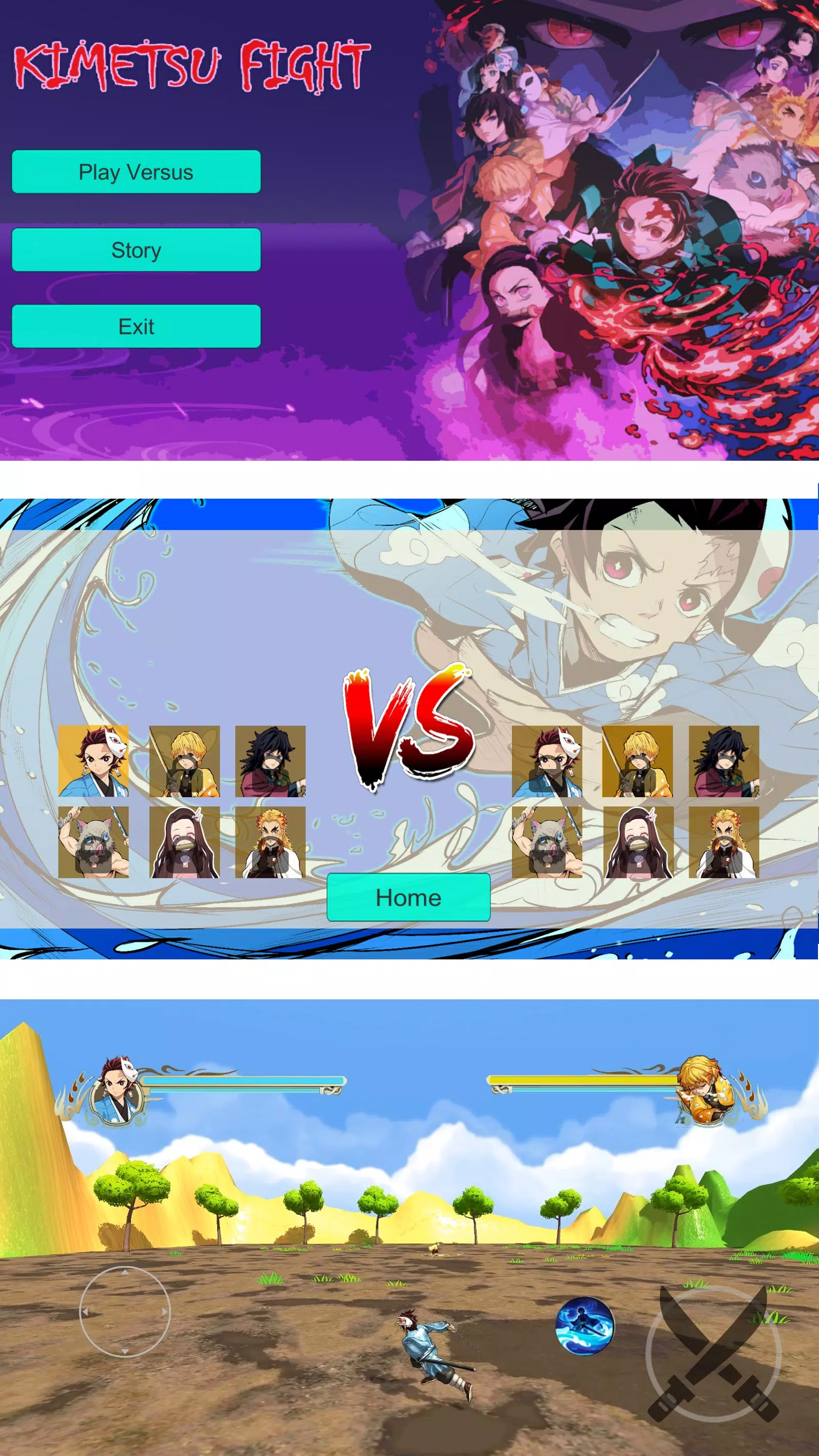 Tanjiro Nezuko Zenitsu Fighting Game MOD APK 1.4 (Menu, Unlimited