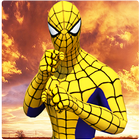 Flying spider crime city rescue game icon