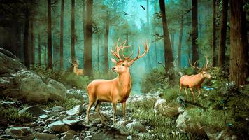 Chasseur de cerfs 3d Affiche