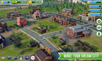 Build City and Town - dream city game free ポスター
