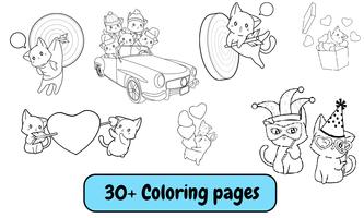 Cute Cat Coloring Pages capture d'écran 2