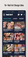 Blue Floral Nail Polish Design ポスター