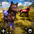 ألعاب الذئب محاكاة الحيوان 3d أيقونة