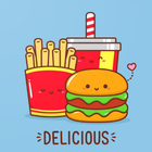 Cute Food Background 4k icon