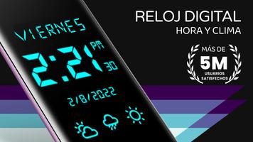 Reloj Digital y Clima Poster