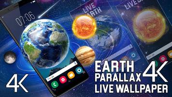 Earth & Moon: HD Gyro 3D live Wallpaper parallax постер