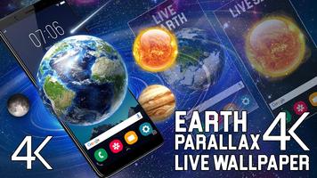 Earth & Moon: HD Gyro 3D parallax live Wallpaper poster