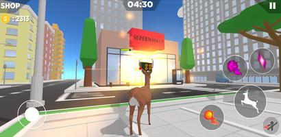 Crazy deer simulator Affiche